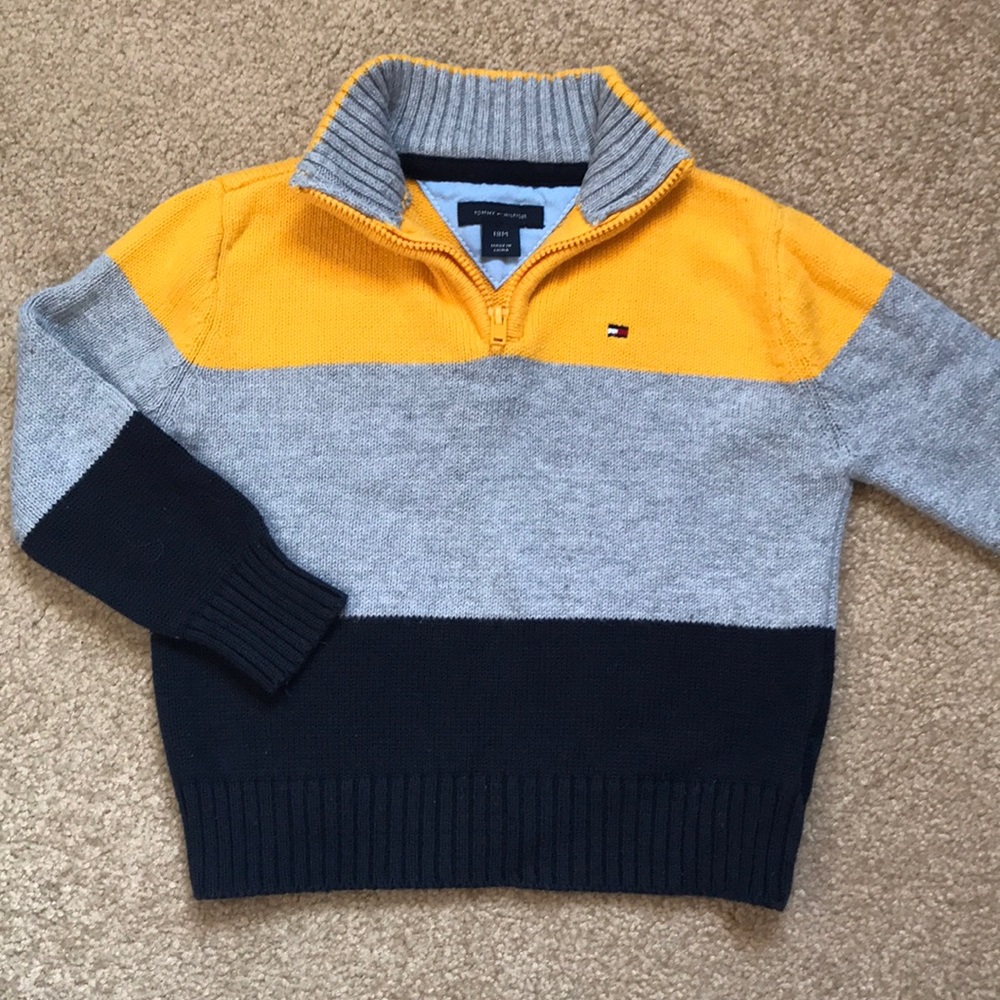 Tommy Hilfiger Baby Boys Quarter Zip Sweater 18 Mo